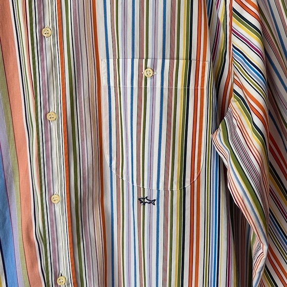 Paul & Shark Yachting Men’s Button Down Collared Shirt Colorful Stripe Print - Picture 15 of 16